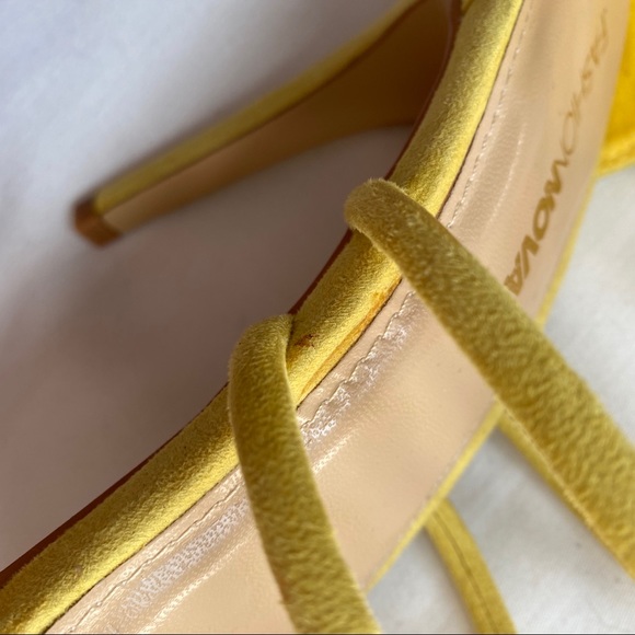 Fashion Nova yellow straps heels suede size 10 - Picture 7 of 10